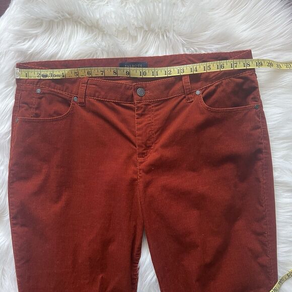 Talbot's Stretch Corduroy Straight Leg Pants 16 Burnt Orange Supersoft Career - Picture 4 of 9